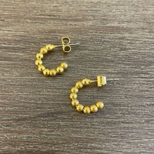 Madewell Puffed Charm Huggie Hoop Earrings